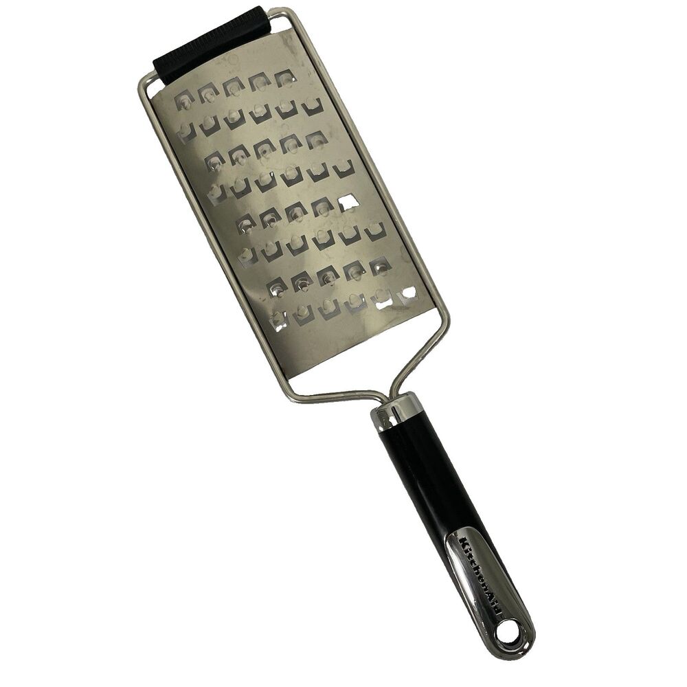 KitchenAid Coarse Flat Handheld Grate Stainless Steel Black Kitchen Cook Tool